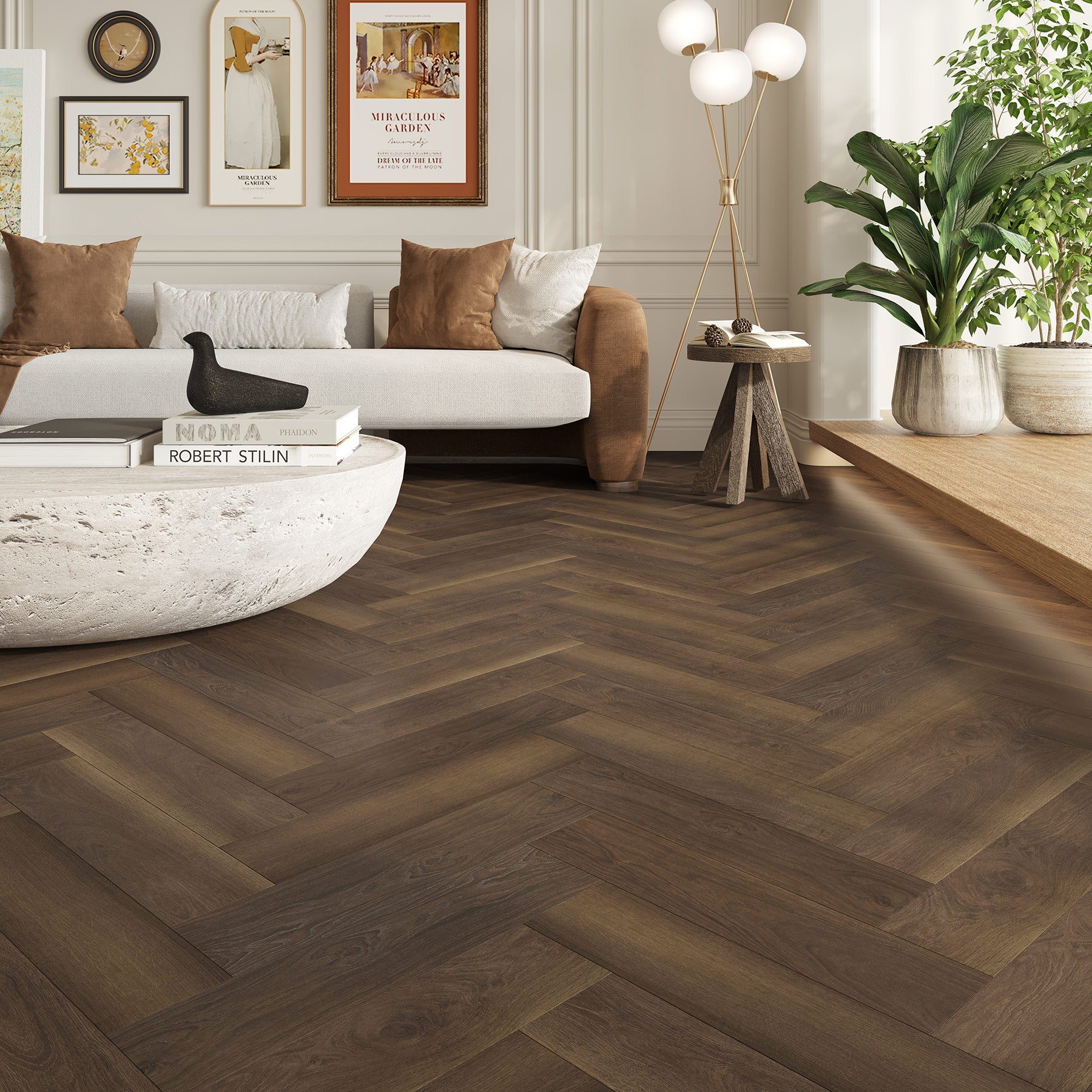 Spanish Oak 14mm Herringbone