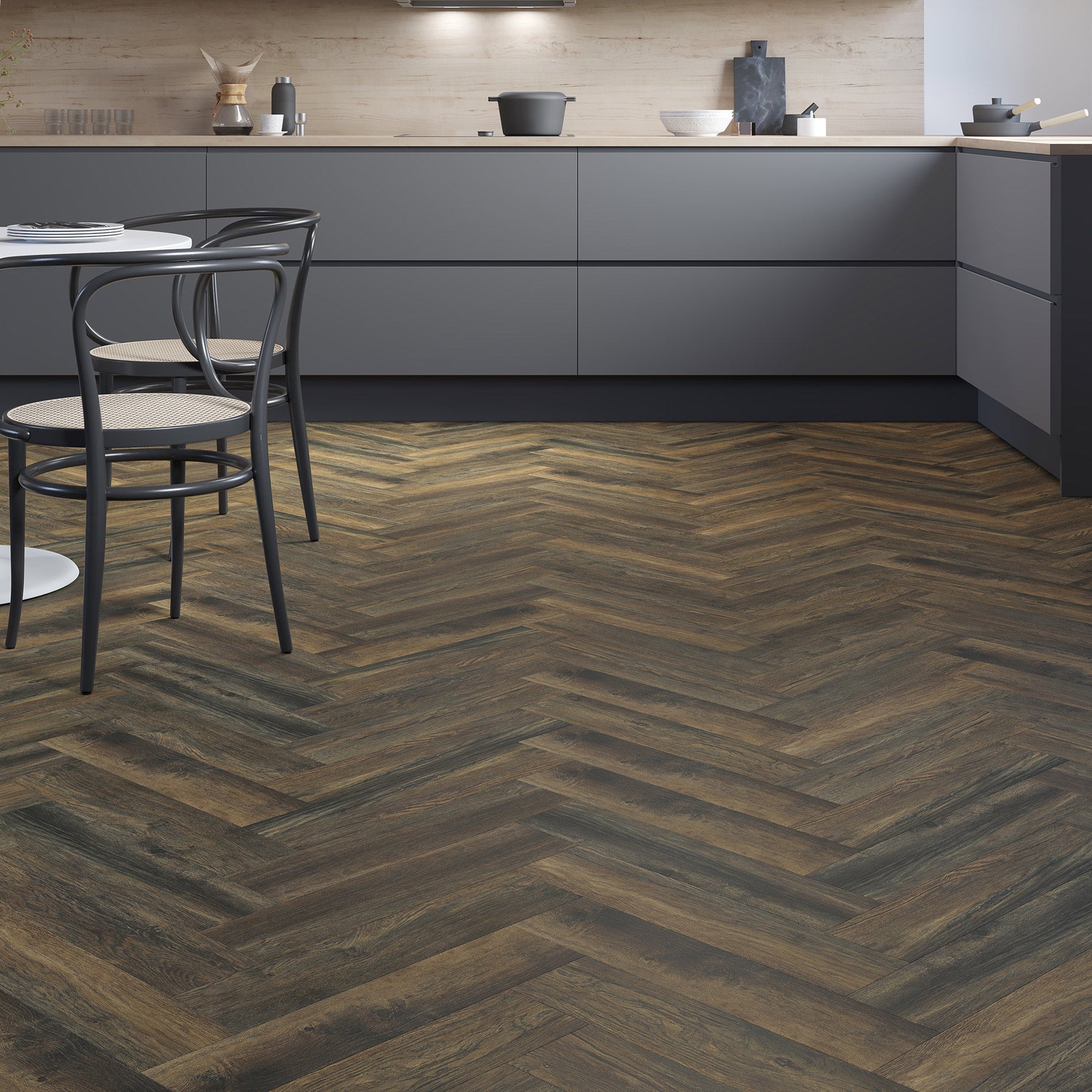 Smoked Praline 10mm Herringbone