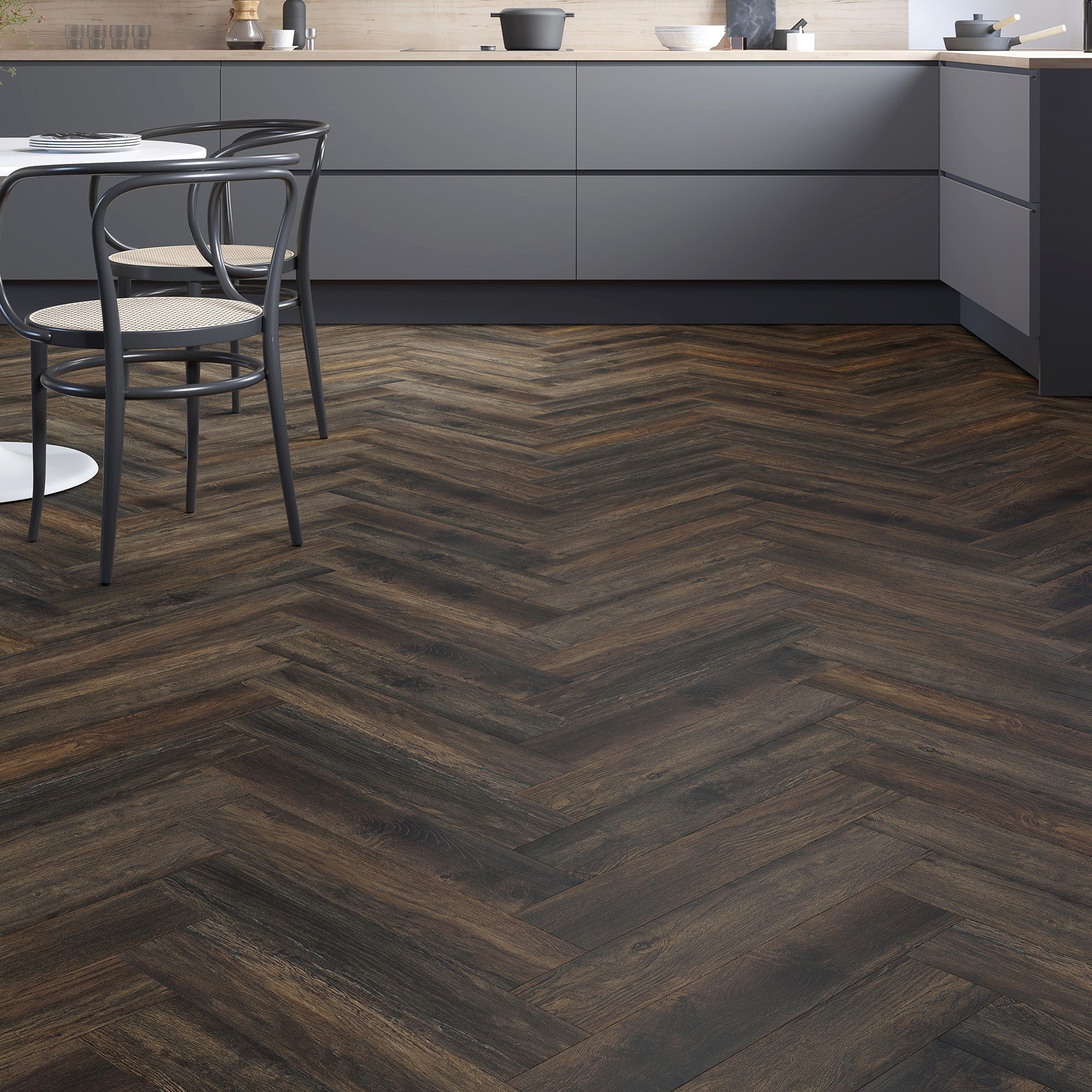 Smoked Praline 10mm Herringbone