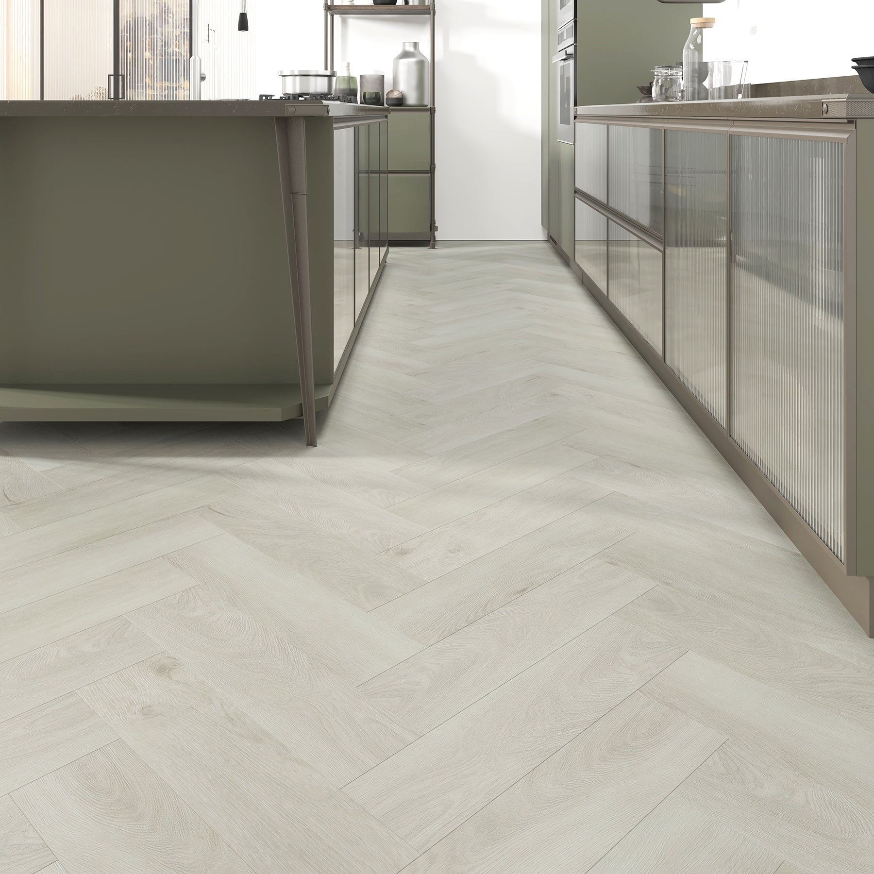 Moonlight Oak Herringbone